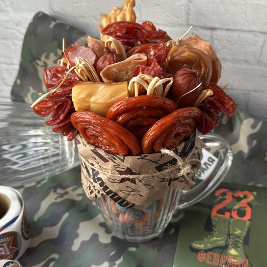 Мясной букет в кружке