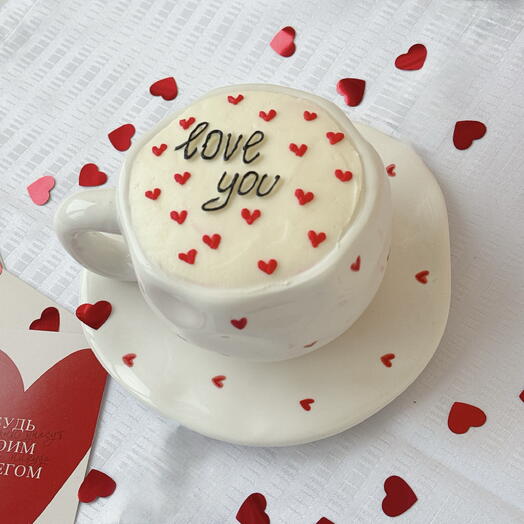 Торт в кружке на 14 февраля