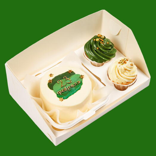 Set of bento cake and cupcakes 2 pieces for February 23rd