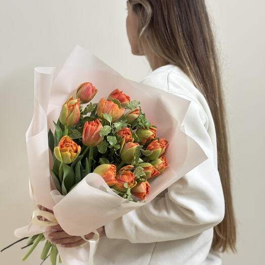Букет «Тюльпан Оранжевый 19»