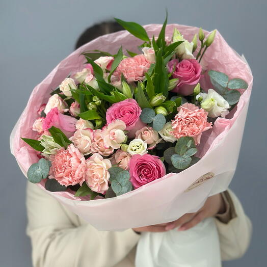 Розовый авторский букет, чтобы порадовать ее 💐