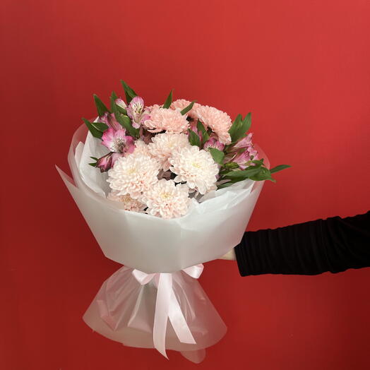 Букет 💐 Хризантемы и альстромерия
