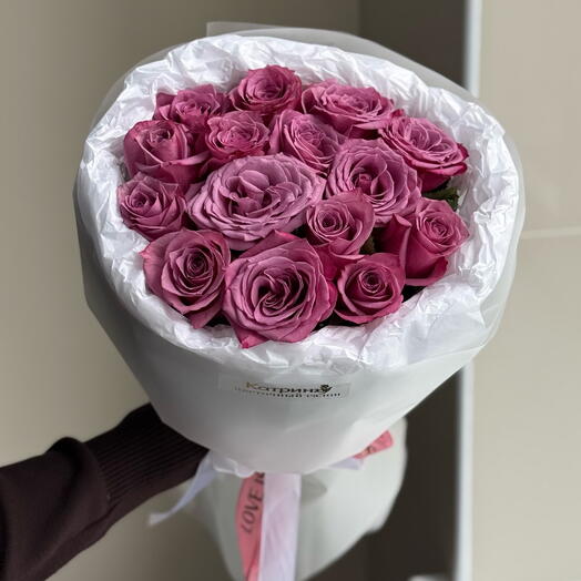 💕Шок цена на 15 ярко фиолетовых роз
