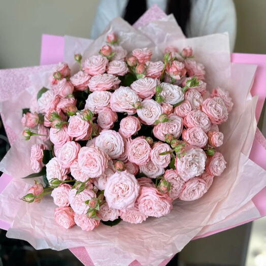Акция❣️ 15 кустовых розовых роз