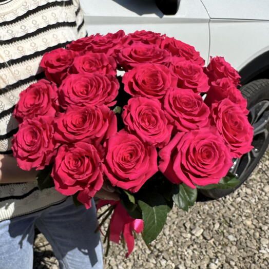 Букет из 21 розовой розы