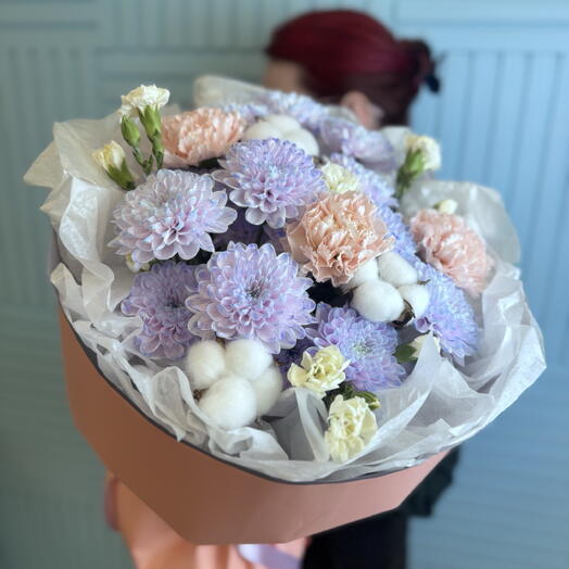 Сборный кругляш с диантусами 💜