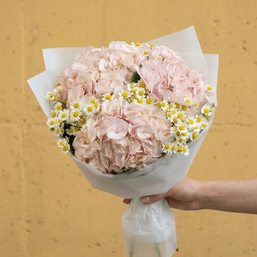 Букетик из гортензий и ромашек 🌸