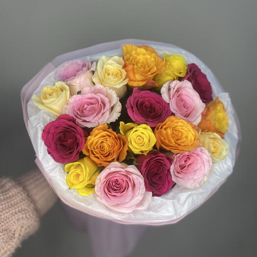 Дофаминовый букет из 19 роз Кения 🥰