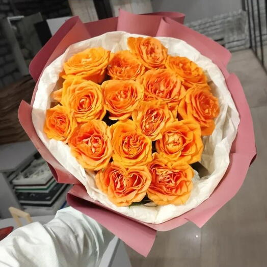 Букет из 15 оранжевых роз