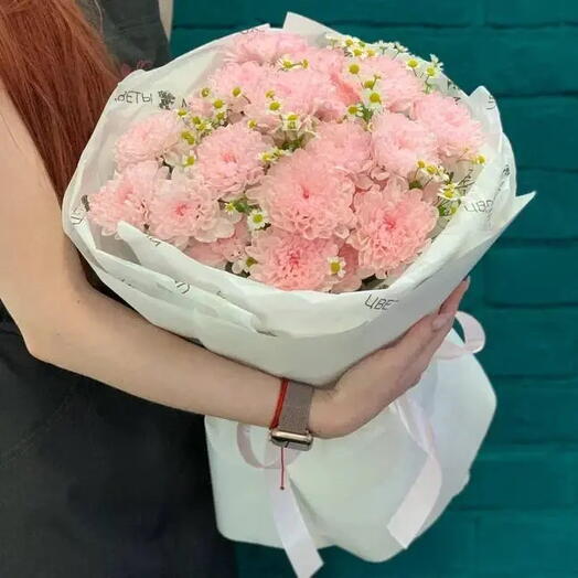Скидка  30% 😍  Зефирный букет из розовых хризантем🌷