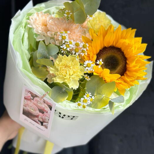 Мини букет с подсолнухом🌻