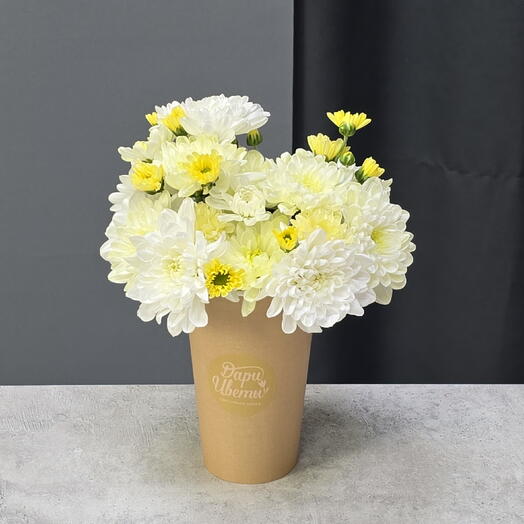 Стаканчик с хризантемой 🌼