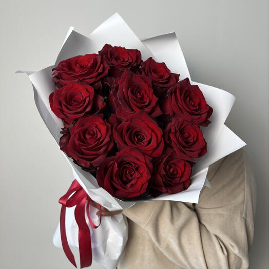 Букет 11 красных роз 🌹 1556