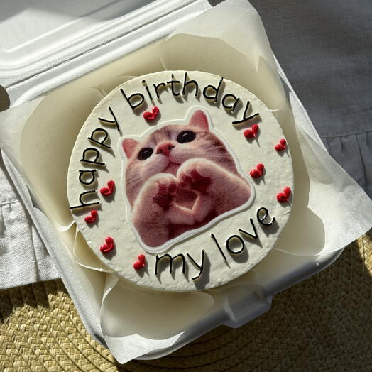 Бенто торт с котиком, день рождения, happy birthday