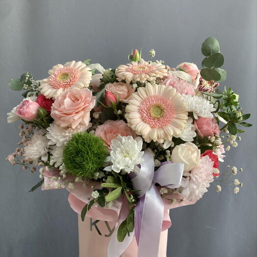 Роскошная композиция в коробочке 🌸