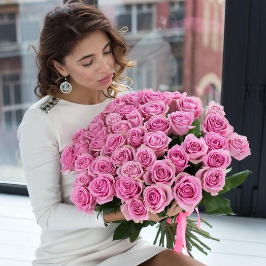 Pink Aqua roses near Moscow 55 -60cm 35 pcs