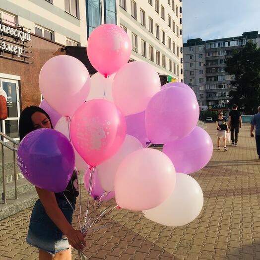 Облако из воздушных гелиевых Шаров в количестве 15 Шт