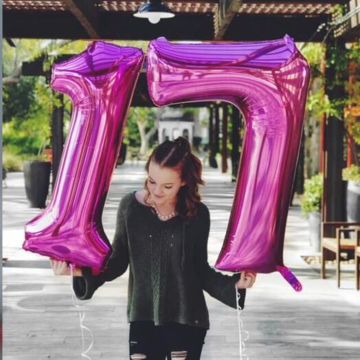 Фольгированные шары Малиновые 17 - 1 метр