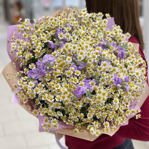Полевой букет из ромашек и маттиолы 🌼🧚‍♀️