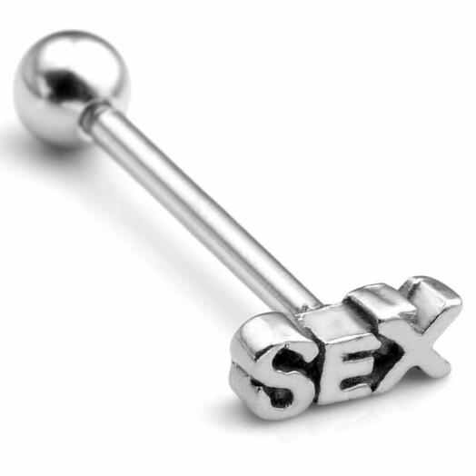 PR-SN-037 Пирсинг в язык штанга серебристая SEX