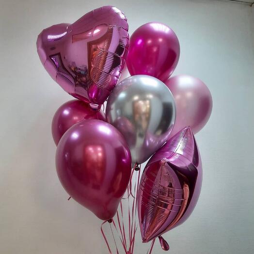 Pink balloons 9 pcs