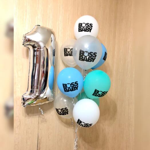 Balloons boss sucker boss baby for 1 year old 10 pcs