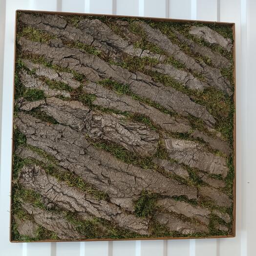 Handmade panels (bark, moss)
