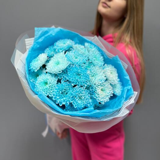 Bouquet of Blue Chrysanthemums