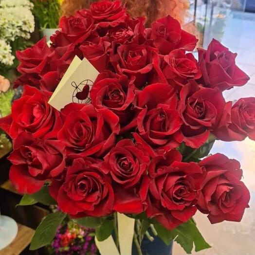 Ramo de 21 rosas rojas