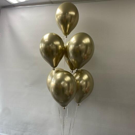 Juego de Globos, 9 Piezas de oro Cromado