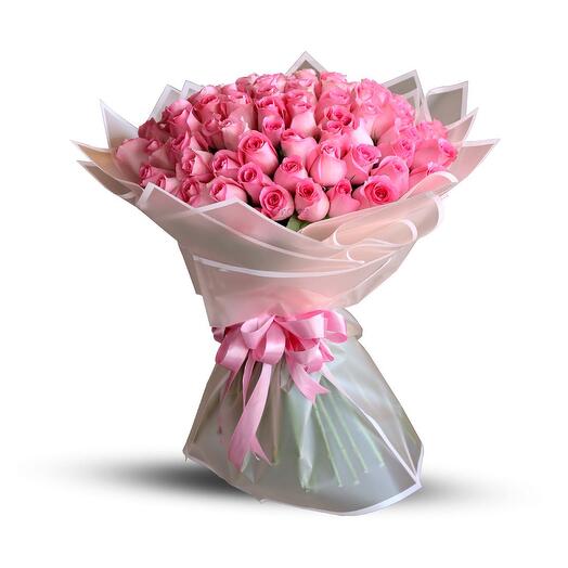 101 Pink Roses Bunch