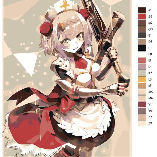 Картина по номерам S163 "Компьютерная игра - Genshin Impact (Геншин Импакт). Ноэлль" 40x50