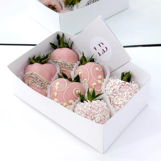 Набор 6 шт из клубники розовый