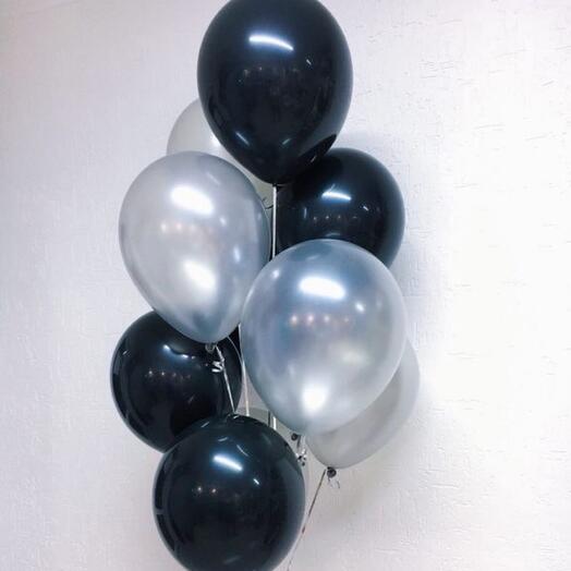 Juego de bolas, negro y gris metálico , 9pcs