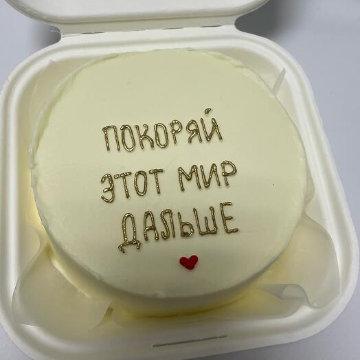 Бенто торт «Покоряй этот мир дальше»
