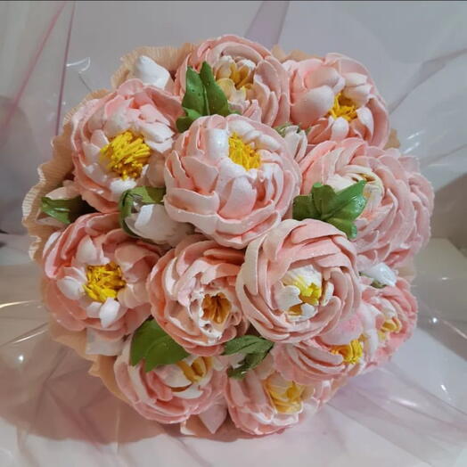 Букет пионов из зефира