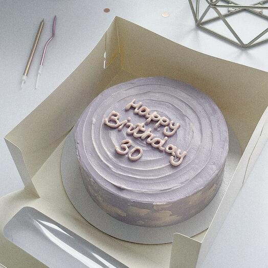 Торт сиреневый Happy Birthday