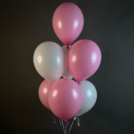 Globos 7pcs blanco-rosa