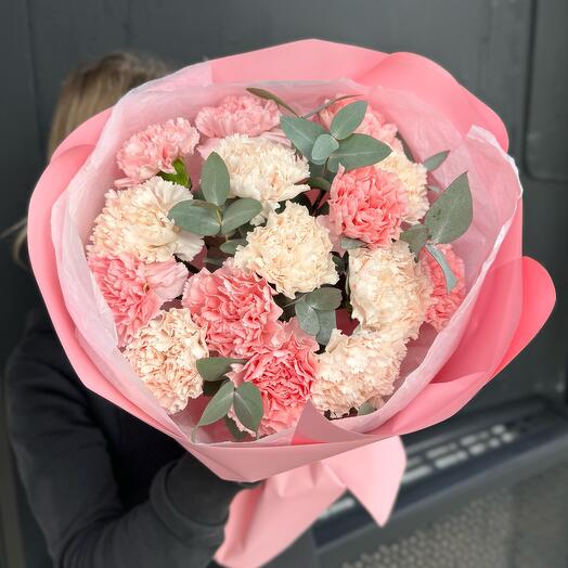 Букет диантусов 💕 с эвкалиптом