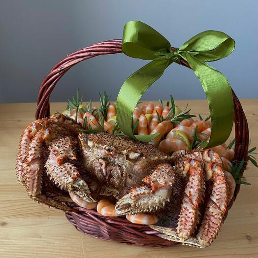 Корзина с крабом волосатиком S