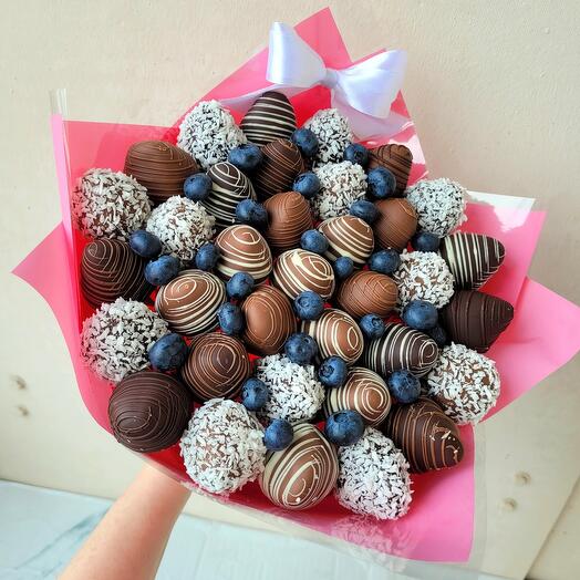 Букет из клубники в шоколаде🍓💐🍫