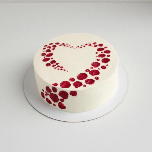 Бисквитный торт Сердце из лепестков жене маме подруге бабушке девушке мужу парню