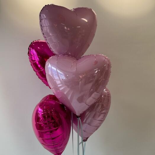 40 cm foil hearts with helium
