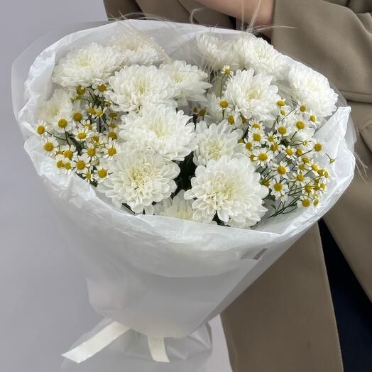 Букет Хризантемы и ромашки 🤍