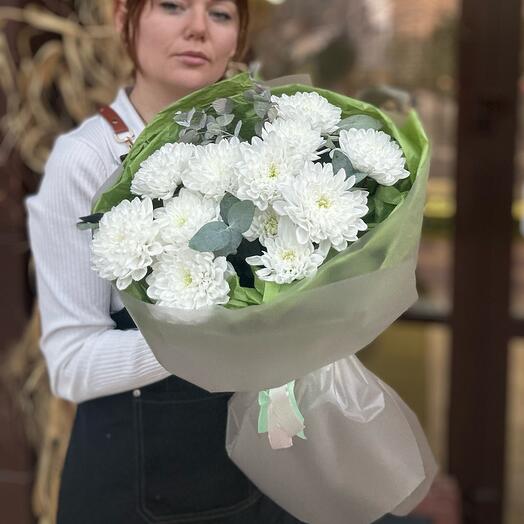 Хризантема в стильном оформлении