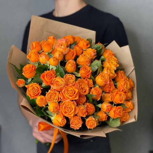 20 Spray Peony Roses in kraft packaging