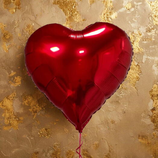 Шар Сердце красное гелий 45 см. Heart(red) helium