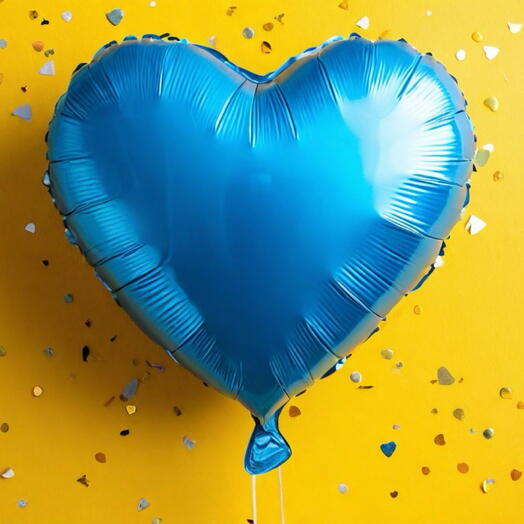 Шар Сердце синее гелий 45см. Helium foil balloon Heart (blue)