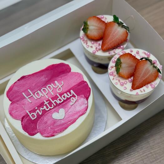 Набор бенто торт MAXI+трайфлы «Happy birthday