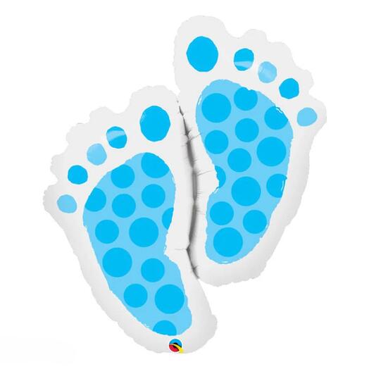 Giant Baby Feet Blue Foil Balloon